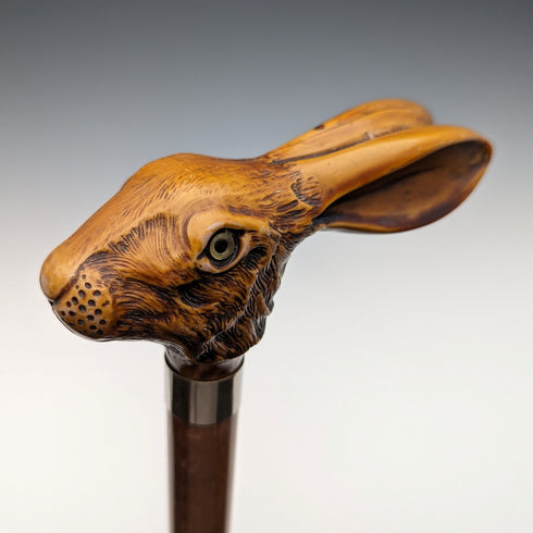 British Vintage Men's Cane Resin Rabbit Head Handle 90cm